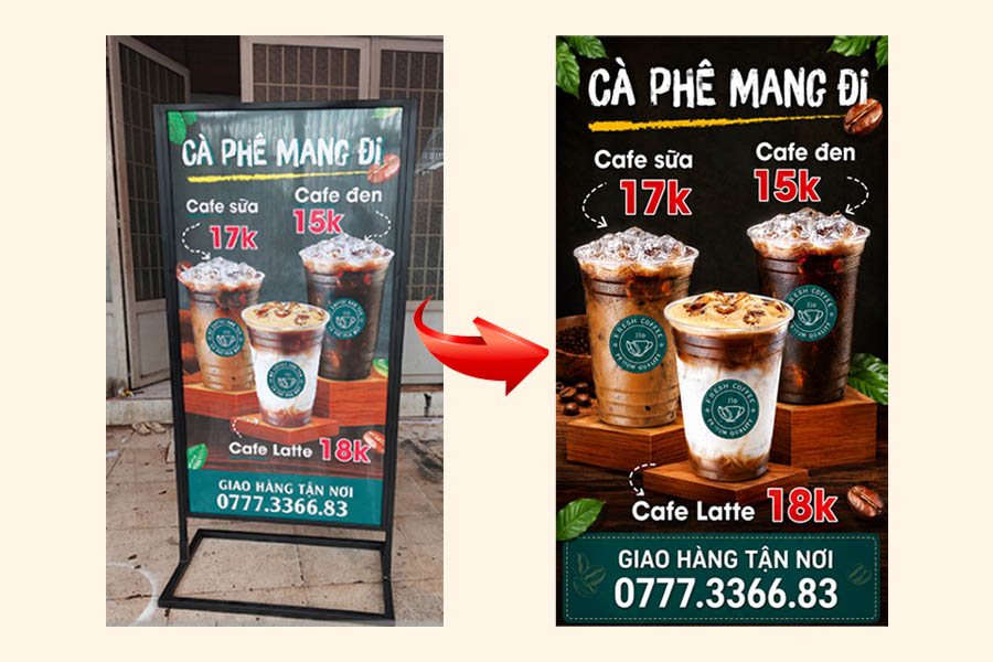 Phục dựng biển quảng cáo bằng AI trong 30 giây