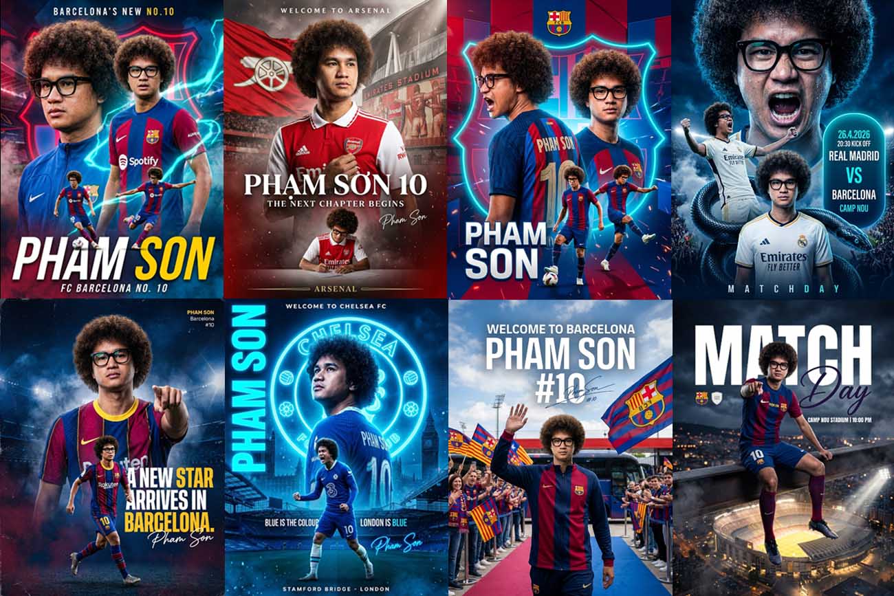Sử dụng trợ lý AI làm poster bóng đá siêu đơn giản