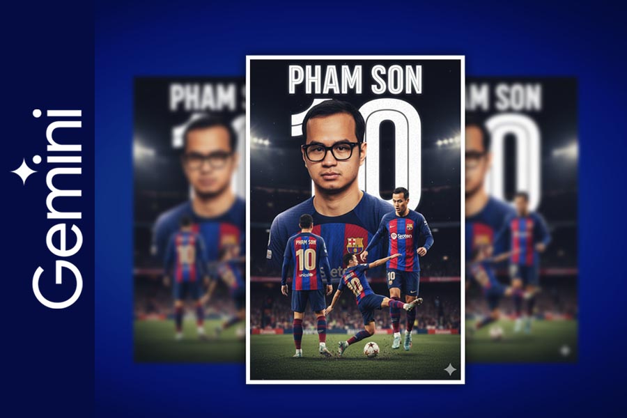 Làm poster bóng đá trên điện thoại bằng Google Gemini